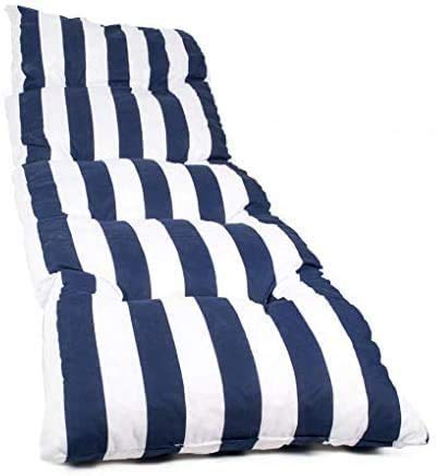 Dabuty Online, S.L. Pack de 2 Cojines de Tumbona Acolchada de Rayas 180 x 55 X 5 cm Colchón Texturas. Colchoneta Tumbona (Azul)
