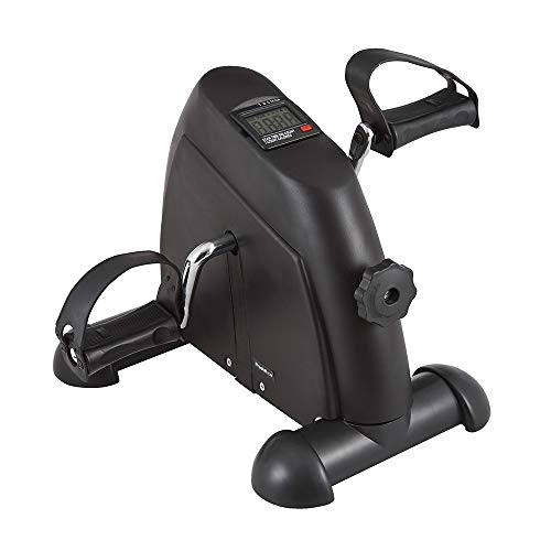 Ejercitador Mini Pedal - Bicicleta Portátil Compacta de Ejercicio para Brazo/Pierna con Pantalla LCD y Resistencia Ajustable: Ideal para Mejorar la Fuerza y Coordinación Muscular - Marco de Acero