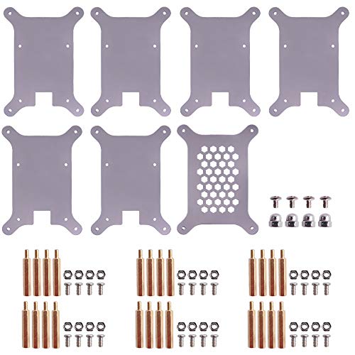 GeeekPi - Carcasa de 6 capas para Raspberry Pi 4 modelo B/Raspberry Pi 3 B+, carcasa de acrílico apilable para Raspberry Pi 3/2 modelo B marrón marrón