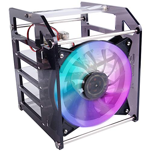 GeeekPi Raspberry Pi Cluster Caja, Raspberry Pi Rack Case Caja apilable con Ventilador 120mm RGB LED 5V Fan para Raspberry Pi 4B / 3B + / 3B / 2B / B + y Jetson Nano (4 Capas)