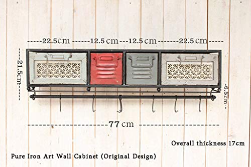 Guo Shop- American Vintage Iron Partition Estante de Pared de la Sala de TV de Fondo Wall Decoration Bookshelf Armarios Racks