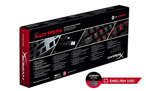 HyperX HX-KB4RD1-US Alloy FPS Pro - Teclado mecánico de Gaming, Cherry MX Red (US layout)
