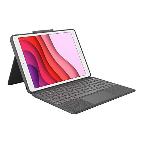 Logitech Funda con teclado Combo Touch para iPad 7a generación, con trackpad, teclado inalámbrico y tecnología Smart Connector, grafito