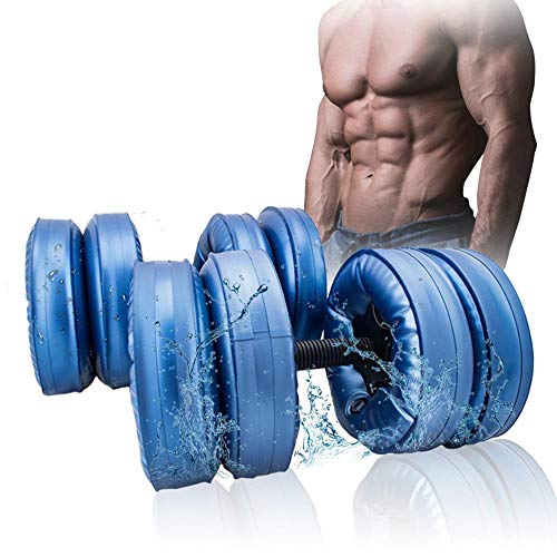 LONGH Un par de Nueva Flexible Agua Mancuernas Heavey Peso de la Pesa de Gimnasio casa de Ejercicios, Equipado Negro for el Culturismo (Color : Blue, Size : 20-25KG Pair of Dumbbells)