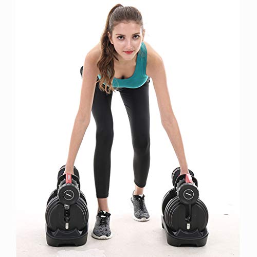 Mancuernas Pesas Ajustables En El Gimnasio Peso De La Aptitud Combinación Cambiante Equipo Traje De Combinación De Los Hombres Nacionales / 2pcs Mancuernas (Color : Black, Size : 24KG)