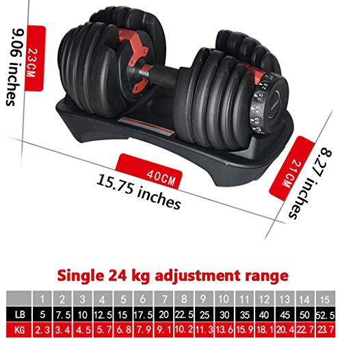 Mancuernas Pesas Ajustables En El Gimnasio Peso De La Aptitud Combinación Cambiante Equipo Traje De Combinación De Los Hombres Nacionales / 2pcs Mancuernas (Color : Black, Size : 24KG)