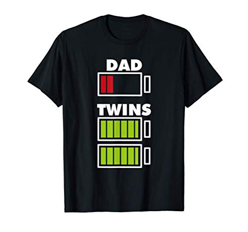 papa padre de los gemelos regalo de nacimiento de la batería Camiseta