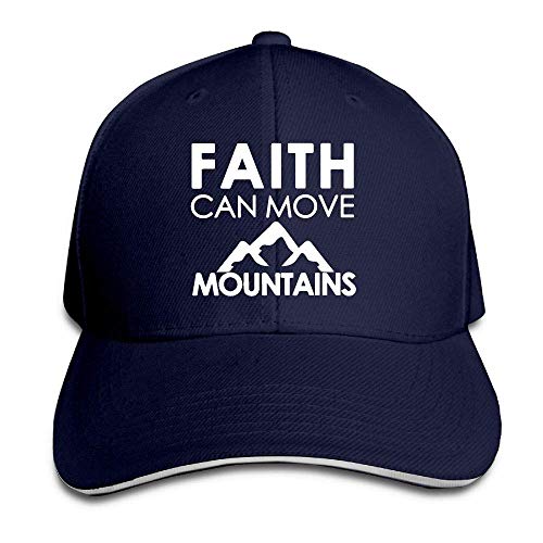 Presock Gorra De Béisbol,Gorro/Gorra Unisex Our Faith Can Move Mountains 2-1 Adult Adjustable Snapback Hats Sandwich Cap