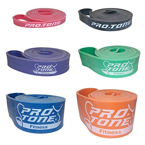 Protone Fitness - Bandas de Resistencia para Fitness, Tablas de Crossfit - Levantamiento de Pesas, Pull Up Asistidos - Azul