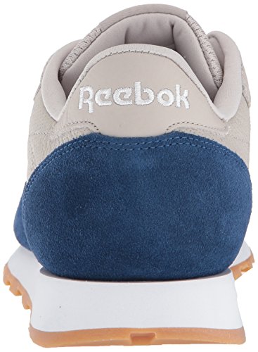 Reebok Classic Leather, Zapatillas de Deporte para Hombre, Beige Sand Stone Washed Blue White Gum, 41 EU