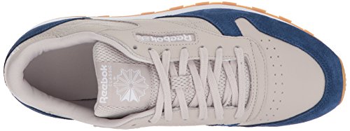 Reebok Classic Leather, Zapatillas de Deporte para Hombre, Beige Sand Stone Washed Blue White Gum, 41 EU