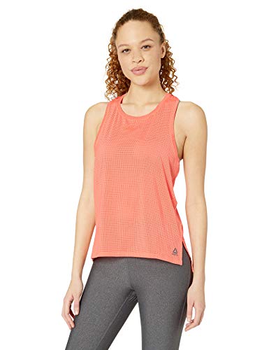 Reebok One Series - Camiseta sin Mangas Perforada para Mujer, Tanque Perforado Serie One, Mujer, Color Rosa Estelar, tamaño Small