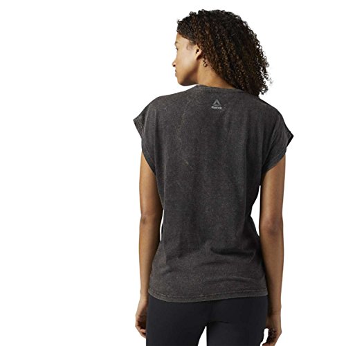 Reebok Stone Wash tee Camiseta, Mujer, Negro, Small