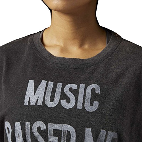 Reebok Stone Wash tee Camiseta, Mujer, Negro, Small