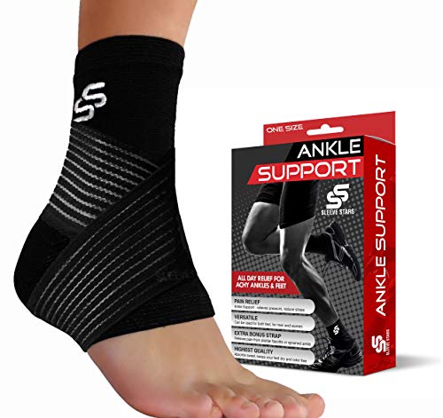 Sleeve Stars Tobillera para fascitis plantar y apoyo de pie - Soporte para esguince de Tobillo - Aqui-les - Tendinitis y Dolor de talón – Anti hinchazón – Soporte de ligamentos - Calcetin compresión