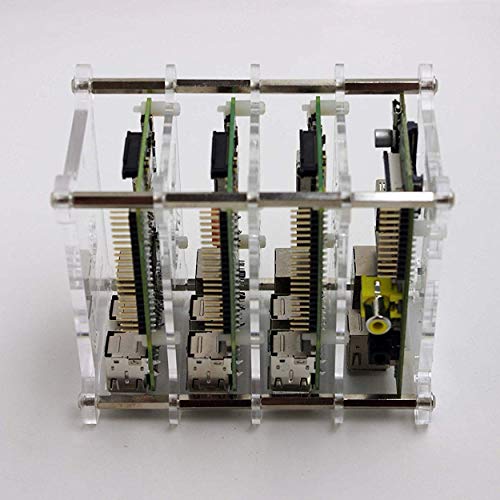 Techson - Caja de 4 capas de acrílico transparente para Raspberry Pi 4B, 3B, 3B+, apilable