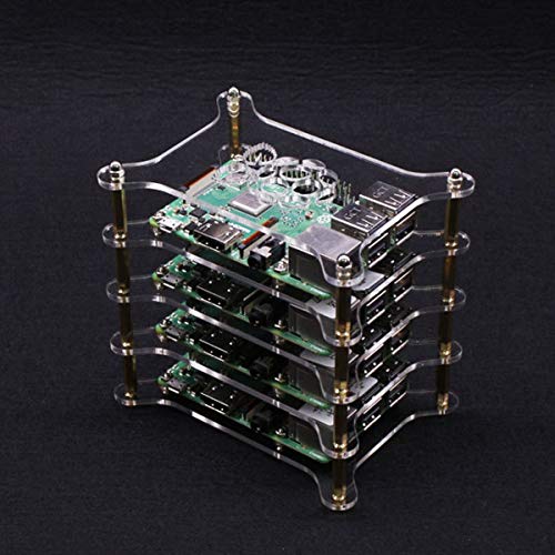 Techson - Caja de 4 capas de acrílico transparente para Raspberry Pi 4B, 3B, 3B+, apilable