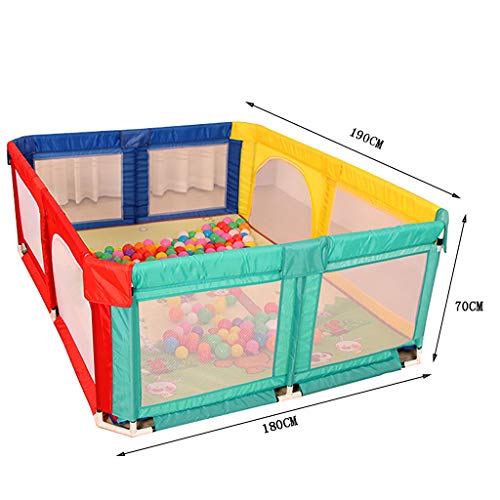 WYQ Parque Infantil Área de Juegos para Valla de bebé Grande de 4 Colores, Patio de Juegos de Seguridad para bebés y niños, Parque Infantil para bebés y colchoneta de Arrastre S 2 tamaños para Elegir