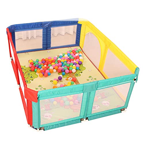 WYQ Parque Infantil Área de Juegos para Valla de bebé Grande de 4 Colores, Patio de Juegos de Seguridad para bebés y niños, Parque Infantil para bebés y colchoneta de Arrastre S 2 tamaños para Elegir