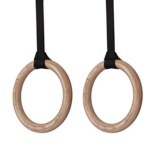 XH ZNXH - Anillos de gimnasia de madera ajustables para entrenamiento de fuerza, crossfit, dominadas y salsas